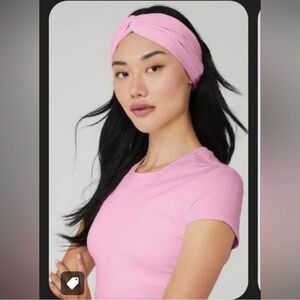 ALO Yoga Pink Twist Headband Sweet Pink
